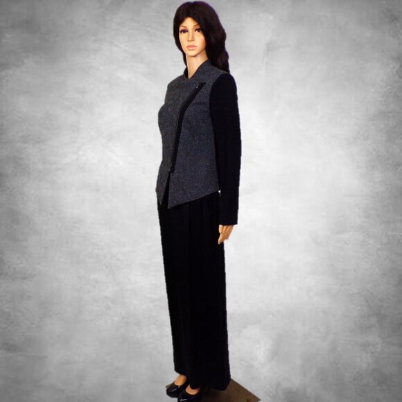 WORTHINGTON size S gray/black zip-front light jacket polyester/rayon/spandex - Picture 11 of 14